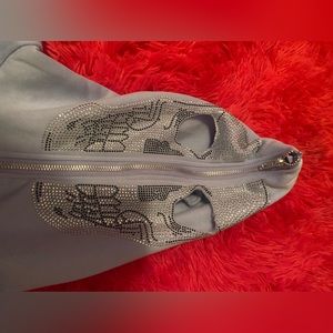 Skeleton rhinestones hoodie